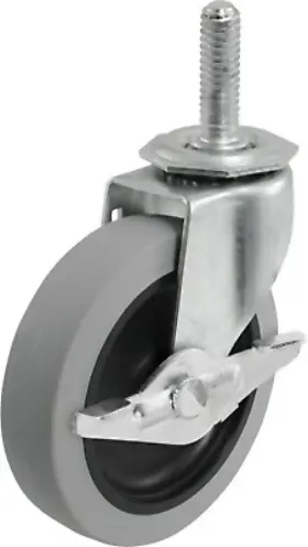 F24733 Richelieu Tpr Threaded-stem Caster With Brake 3 Inch -