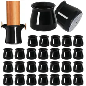 B09cnh7tt4 Rkela 48x Chair Leg Floor Protectors Silicone Caps Covers Pads Black 1.3 Inch -2 Quiet