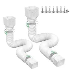 Rodnsurw 727387657664 2 Pack Flexible Rain Gutter Downspout Extensions Drain Extender Gut