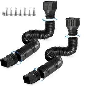 Rodnsurw 727387657671 2 Pack Flexible Rain Gutter Downspout Extensionsdrain Extendergutte