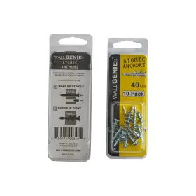 Rok 600346739215 Hardware Wall Genie 40-pound Capacity Set 123 Atomic Silver Finish