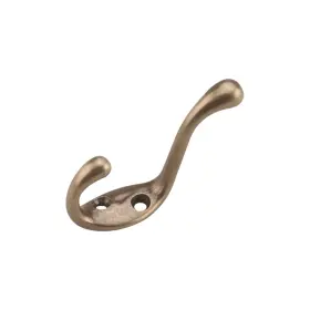 Rok 600346745339 5 Pack Hardware Heavy Duty Coat Hook 3-1/2 Inch Antique Brass Finish