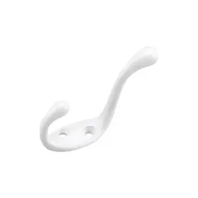 Rok 600346745599 Hardware White Metal 3-1/2-inch Heavy-duty Coat Hook