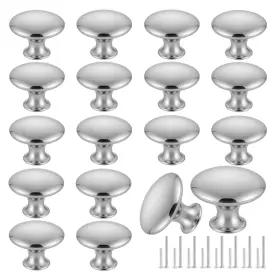 Romeda 14mgbs0009bt 18 Piece Drawer Knobs Silver Pack Round Top-type