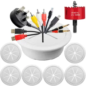 Rongwi 758073832317 6pcs Desk Grommet 2-3/8 Inch 60mm Hole Cover For Cables Wire C