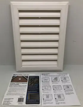 299990 Royal New 15 Inch W X 20 H Gable Vent White Vinyl Rectangle With J Channel