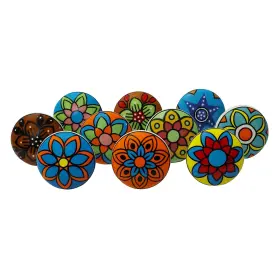 Sknob006 Royal Kraft Vintage Multicolor Printed Ceramic Pull Knobs Set Of 10