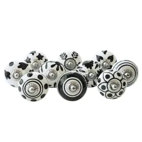 Sknob010 Royal Kraft Vintage Black Hand Painted Ceramic Pull Knobs Set Of 10