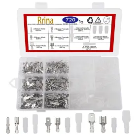 Wd107 Rrina 720pcs 2.8/4.8/6.3mm Quick Splice Male Female Wire Spade Connector Crimp Term