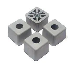 Rubberfeet Us 725873555876 4 Large Gray Cube Square Heavy Duty Rubber Feet Bumpers - 1.125 H X 1.500 W
