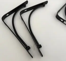 1u84 Rubbermaid New Set 2 Black Wrought Iron Metal 8 Inch Angle Shelf Brackets Wall