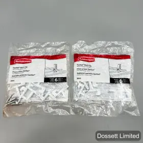 3d69 Rubbermaid Fastset Back Clip Shelf Bracket 6 Piece Lot Of 2 White