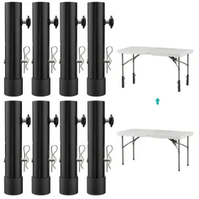 B0c6sgt3g5 Ruiru Bro 8-pack Metal Table Leg Extenders Adjustable Risers 3.6/5.2in For Foldable Tables