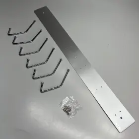 4162 Safco Satin Metal Six-peg Coat Hook Wall Mount Rack 6 Pegs 36 Inch L Silver