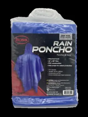 B49106b Safety Works Inc B49106b/o 12 Pack - Blu Boss Rain Poncho
