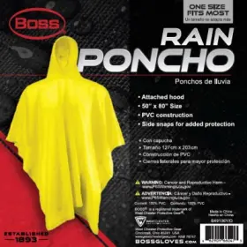 B49106y Safety Works Inc B49106y/o Ylw Boss Rain Poncho -