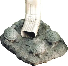Sagefinds 810025211530 Turtle Gutter Downspout Splash Block Decorative Outdoor Stone