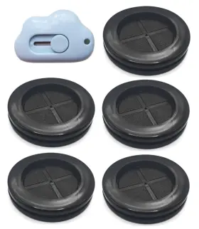 2xxxx Sai Fei Er 5 Pcs Rubber Grommet 2 Inch Drill Hole 1-3/4 Id Black Double-sided Round Synt