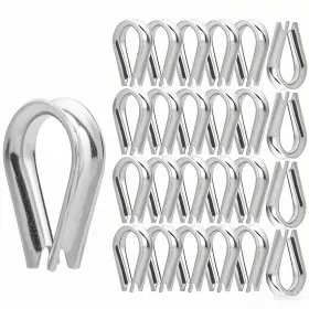 Byl191686674s Samidea M6 304 Stainless Steel 1/4 Inch Diameter Wire Rope Cable 6mm Thimbles Rigging Pa