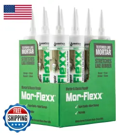 Sashco B0cdqn9tp6 Mor-flexx Textured Caulk White10.5 Oz Pack Of 12