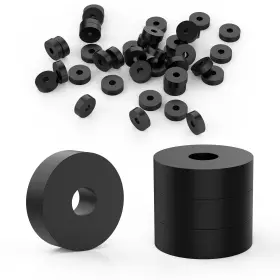 Thickru-washers-34-40p Satuy 40 Pcs Thick Rubber Washers 3/4 Inch Od X 1/4 Id Black
