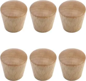 Bc1129 Savagrow 6pcs Wood Cabinet Knobs Cone Shape Beech Drawer Small Color