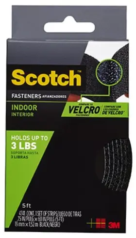 Rf4741 Scotch Reclosable Strip Black 3/4 Inch X 5 Ft. -