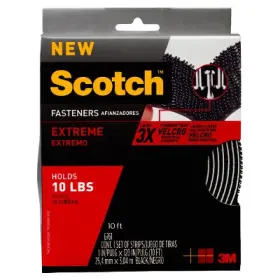 Rf6761 Scotch 4 Pack - Fastener Reclosable Black 1 Inch X 10 Ft