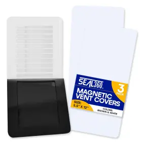 B07mk8j3tk Seal360 Magnetic Vent Covers 3-pack 5.5 Inch X12 With Pockets For Complete Seal White