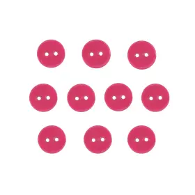 Seeking Roam 672975149208 Buttons 2 Hole 1/2 Inch Resin 10 Pieces Hot Pink