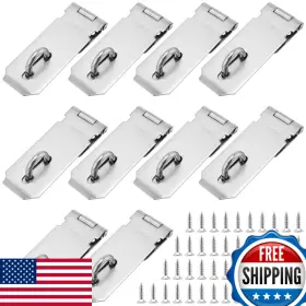 Sehoi B0by1qlxfy 10 Pcs Padlock Hasp Latch Stainless Steel Heavy Duty