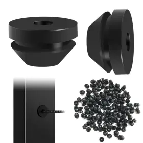 L1680n Seipurunm Pack Of 100 Cable Railing Rubber Grommets Suitable 1/8 Inch Black