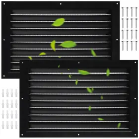 Hsn0081 Sel Natural 2 Pcs Attic Vent 8 Inch X 12 Metal Shed Vents Louver Grille Gable Wit