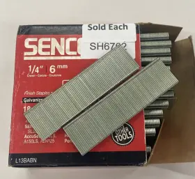 Sh6762 Senco 1 Inch 1/4 Inch. / 6mm 5000 Box Galvanized Finish Staples