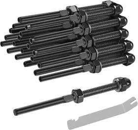 Ttb-50 Senmit Threaded Stud Tension End Fitting Terminal 1/8 Inch Stainless 50 Pack Black