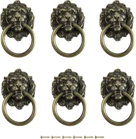 Ryang00110 Septe Lion Head Handle Pull Ring Antique 1 Inch /26mm