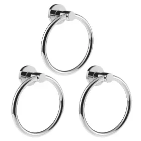 B0f1n4ry18 Setsail 3-pack Stainless Steel Towel Ring Wall Mount Hand Holder Silver