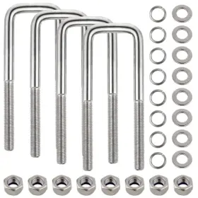 Shenzhenshi Maoke Keji Youxiangongsi 639394776965 Set Stainless Steel Square U Bolt Kit For Boat 1/2 Inch D X 2-1/16 W 6-5/16 L 4