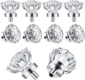 Shiny Handles 653858390436 8 Pack Polished Chrome Konbs Glass Cabinet 36mm