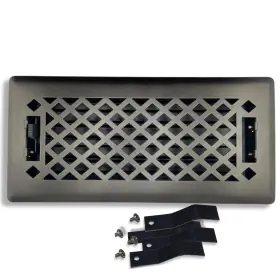 Lat412-brz Sierra Grates 4 Inch X 12 Lattice Design Steel Floor Register In Metallic Bronze Finish With M