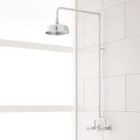 Signature Hardware 037873921767 Wall Mount Shower 2 Sut-off Valves 8 Inch Brass Head And Arm