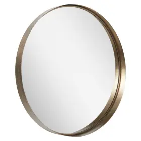 24287-l-ba Signature Hardware 30 Inch X 3.25 Round Hammered Bathroom Vanity Mirror -stainless Steel &