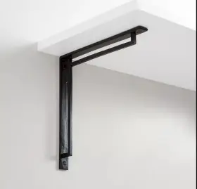 409-6-ir-blk Signature Hardware 8 Inch Harridge Cast Iron Shelf Bracket - Black Powder Coat