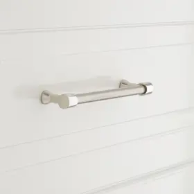 465158 Signature Hardware 6 Strasbourg Solid Brass Cabinet Pull Polished Nickel