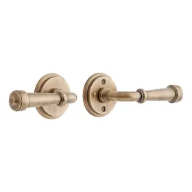 552064ab Signature Hardware Mng 506 Solid Brass Privacy Interior Door Set With Sculpted Round Lever Handle