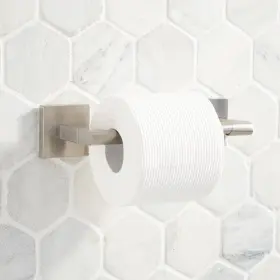 Signature Hardware 781889345924 Hibiscus Toilet Paper Holder - Brushed Nickel