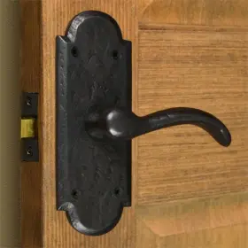 Signature Hardware 781889530085 Dummy Door Interior Lever Handle With Escutcheon 2.5 Inch X 7.5 - Left Hand