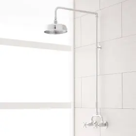 Signature Hardware 781889554081 Wall Mount Shower 2 Sut-off Valves 8 Inch Brass Head And Arm