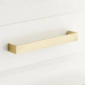 Amw-ham-cab-6-sb Signature Hardware 6 Inch Grohl Hammered Brass Cabinet Pull - Satin