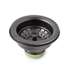 As118b Signature Hardware 3-1/2 Inch Kitchen Sink Basket Strainer - Gunmetal Black Finish